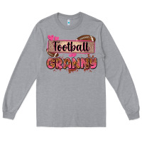Heather Grey football granny with leopard Long Sleeve Tee - Zillion Design Studio