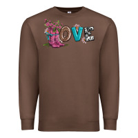 Chestnut valentines day love and boots Premium Sweatshirt - AdoDesignShop