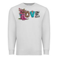 Dove Grey valentines day love and boots Premium Sweatshirt - AdoDesignShop