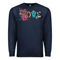 Navy valentines day love and boots Premium Sweatshirt - AdoDesignShop