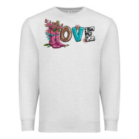 Oatmeal Heather valentines day love and boots Premium Sweatshirt - AdoDesignShop