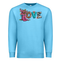 Ocean Blue valentines day love and boots Premium Sweatshirt - AdoDesignShop