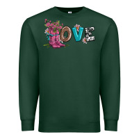 Sports Green valentines day love and boots Premium Sweatshirt - AdoDesignShop