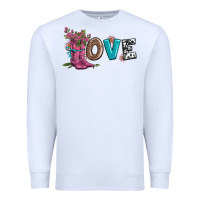 White valentines day love and boots Premium Sweatshirt - AdoDesignShop