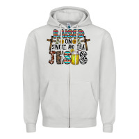 Dove Grey raised on sweet and tea jesus Zipper Hoodie - CowhideDigitalArt