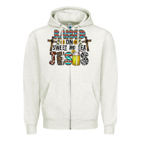 Oatmeal Heather raised on sweet and tea jesus Zipper Hoodie - CowhideDigitalArt