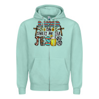 Seafoam raised on sweet and tea jesus Zipper Hoodie - CowhideDigitalArt
