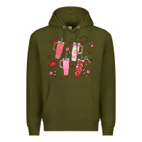 Army Green cup disorder valentine's day Premium Hoodie - MaliasSmallBusiness