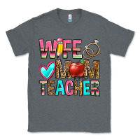 Charcoal Heather wife mom teacher Classic Tee - Zillion Design Studio