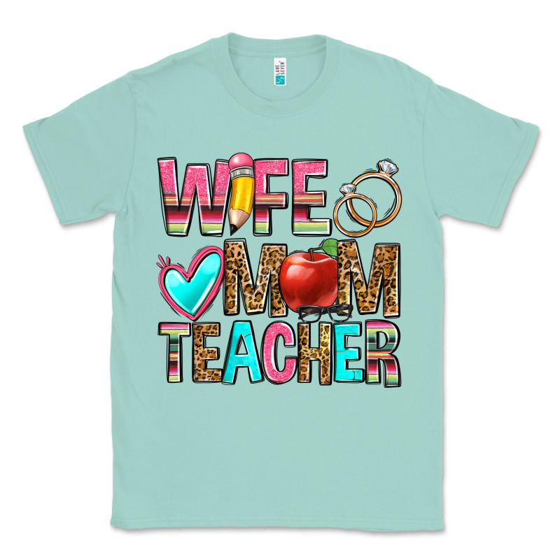 Wife Mom Teacher Classic Tee by Zillion Design Studio | Teevron