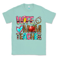 Seafoam wife mom teacher Classic Tee - Zillion Design Studio