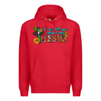 Red let me tell you about my jesus Premium Hoodie - AdoDesignShop