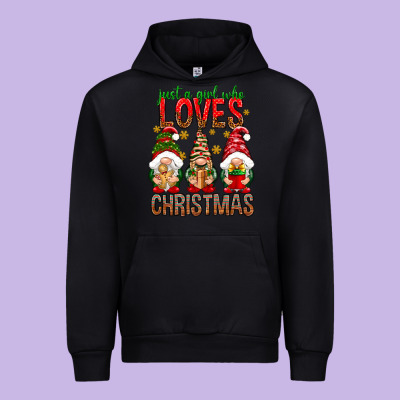 Just A Girl Who Loves Christmas Urban Hoodie Designed By Nancycooperartshop