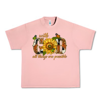 Salmon With god all things are possible with sunflower Urban Heavy Tee - texasbilliewilder
