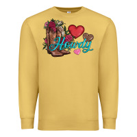 Antique Gold valentines day howdy and boots Premium Sweatshirt - AdoDesignShop