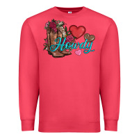 Cardinal valentines day howdy and boots Premium Sweatshirt - AdoDesignShop