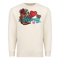Valentines Day Howdy And Boots Premium Sweatshirt | Teevron