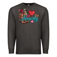 Smoke valentines day howdy and boots Premium Sweatshirt - AdoDesignShop