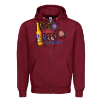 Burgundy red white beer and boozed Zipper Hoodie - CowhideDigitalArt