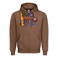 Chestnut red white beer and boozed Zipper Hoodie - CowhideDigitalArt
