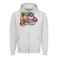 Dove Grey red white beer and boozed Zipper Hoodie - CowhideDigitalArt