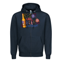 Navy red white beer and boozed Zipper Hoodie - CowhideDigitalArt