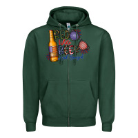 Sports Green red white beer and boozed Zipper Hoodie - CowhideDigitalArt