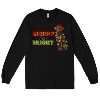 Black merry and bright labrador Long Sleeve Tee - RanaPortraitStore