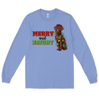 Colony Blue merry and bright labrador Long Sleeve Tee - RanaPortraitStore