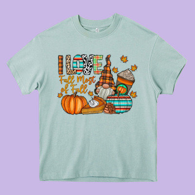 I Love Fall Most Of Fall Heavy Core Tee Designed By Cowhidedigitalart