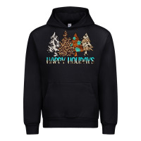 Black Happy Holidays Trees Urban Hoodie - MaliasSmallBusiness