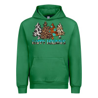 Emerald Happy Holidays Trees Urban Hoodie - MaliasSmallBusiness