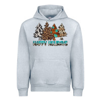 Heather Grey Happy Holidays Trees Urban Hoodie - MaliasSmallBusiness