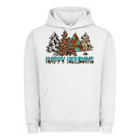 Pigment Lunar Rock Happy Holidays Trees Urban Hoodie - MaliasSmallBusiness