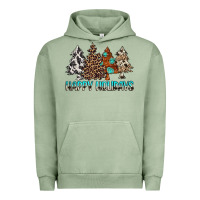 Pigment Oil Green Happy Holidays Trees Urban Hoodie - MaliasSmallBusiness