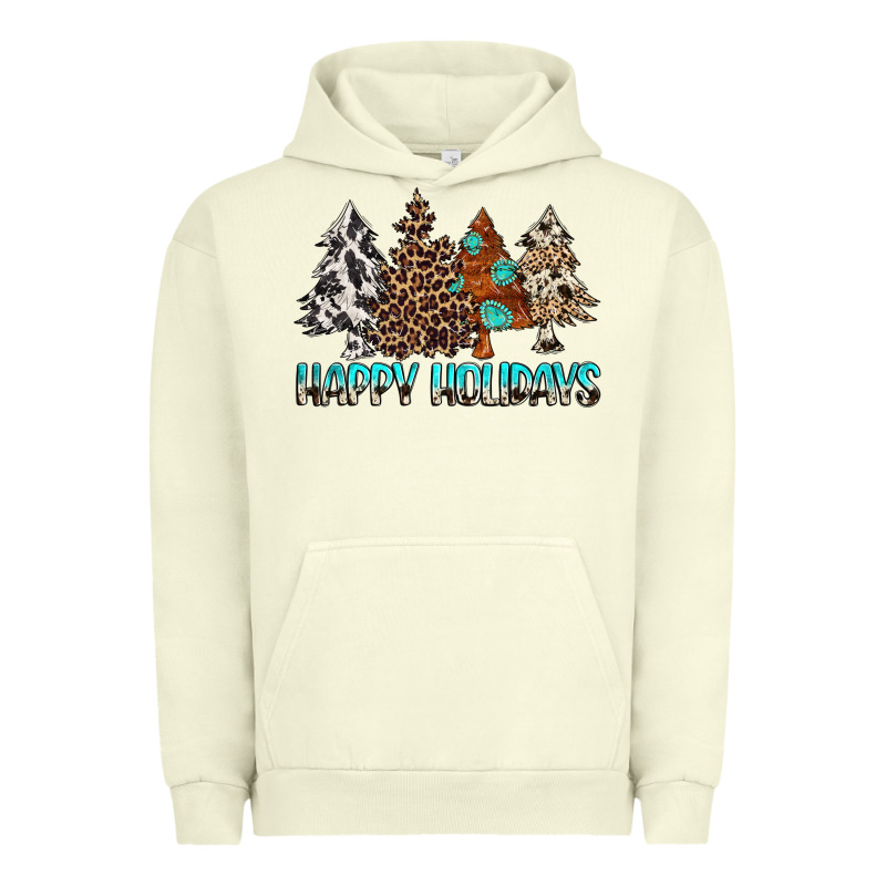 Happy Holidays Trees Urban Hoodie by MaliasSmallBusiness | Teevron