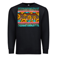 Black western sunflowers turquoise Premium Sweatshirt - Artiststas