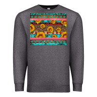 Charcoal Heather western sunflowers turquoise Premium Sweatshirt - Artiststas