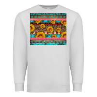 Dove Grey western sunflowers turquoise Premium Sweatshirt - Artiststas