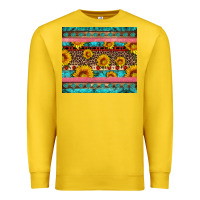 Lemon western sunflowers turquoise Premium Sweatshirt - Artiststas