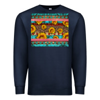 Navy western sunflowers turquoise Premium Sweatshirt - Artiststas