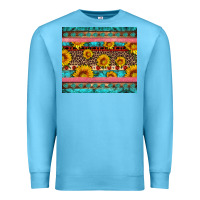 Ocean Blue western sunflowers turquoise Premium Sweatshirt - Artiststas