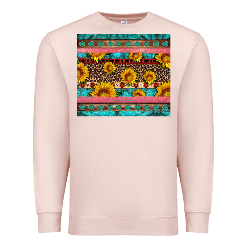 Western Sunflowers Turquoise Premium Sweatshirt by Artiststas | Teevron