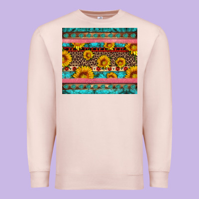 Western Sunflowers Turquoise Premium Sweatshirt Designed By Artiststas