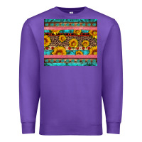 Purple western sunflowers turquoise Premium Sweatshirt - Artiststas
