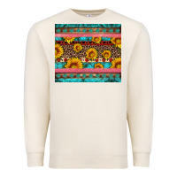 Sandshell western sunflowers turquoise Premium Sweatshirt - Artiststas