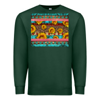 Sports Green western sunflowers turquoise Premium Sweatshirt - Artiststas