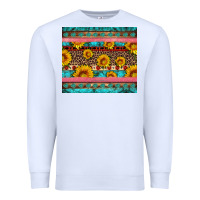 White western sunflowers turquoise Premium Sweatshirt - Artiststas