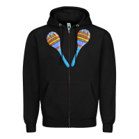 Black blue maracas Zipper Hoodie - FaDigitalArtStudio