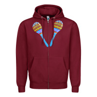 Burgundy blue maracas Zipper Hoodie - FaDigitalArtStudio